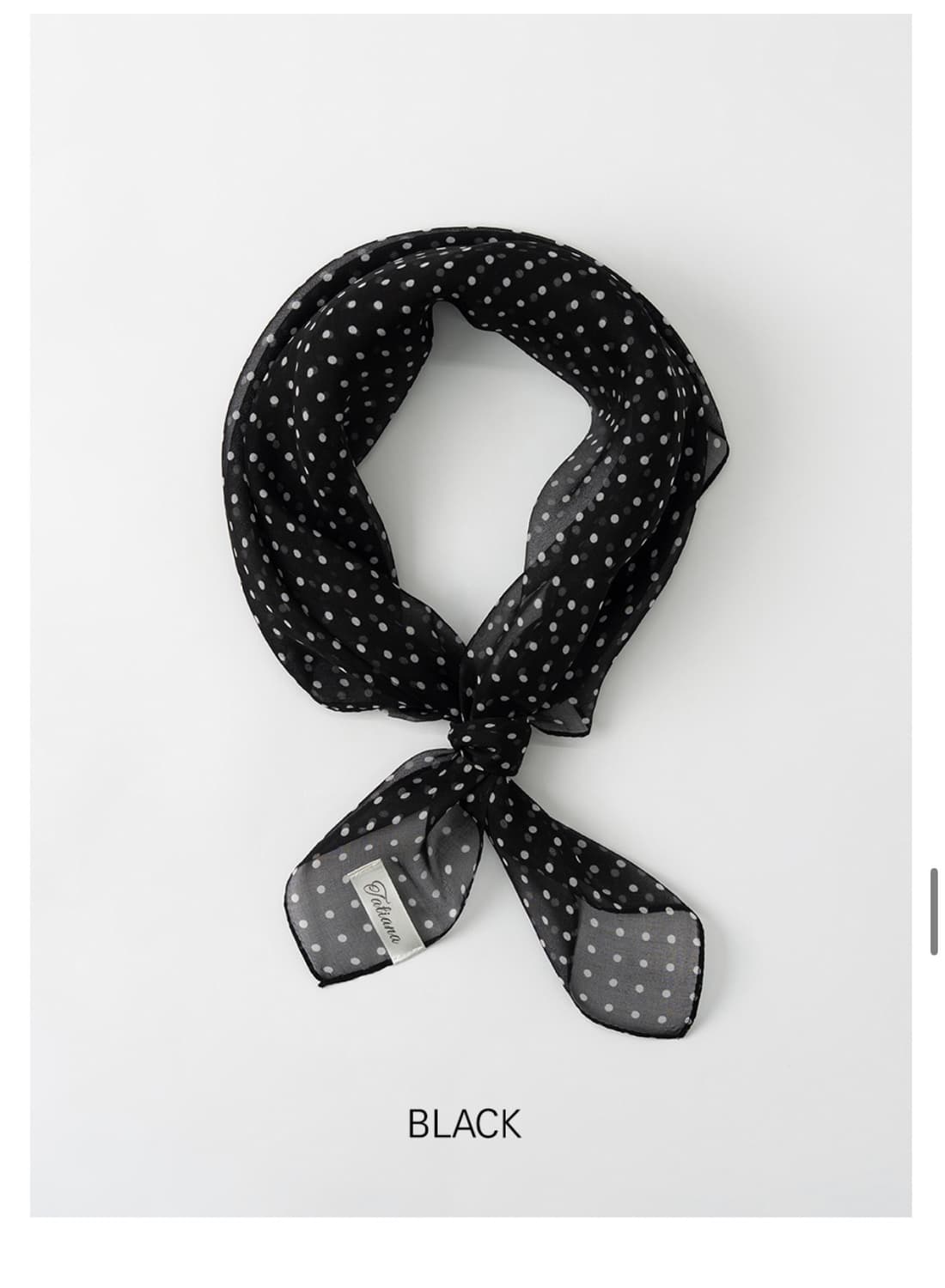 타티아나 미미 도트 스퀘어 실크 스카프(black) 상품이미지1
