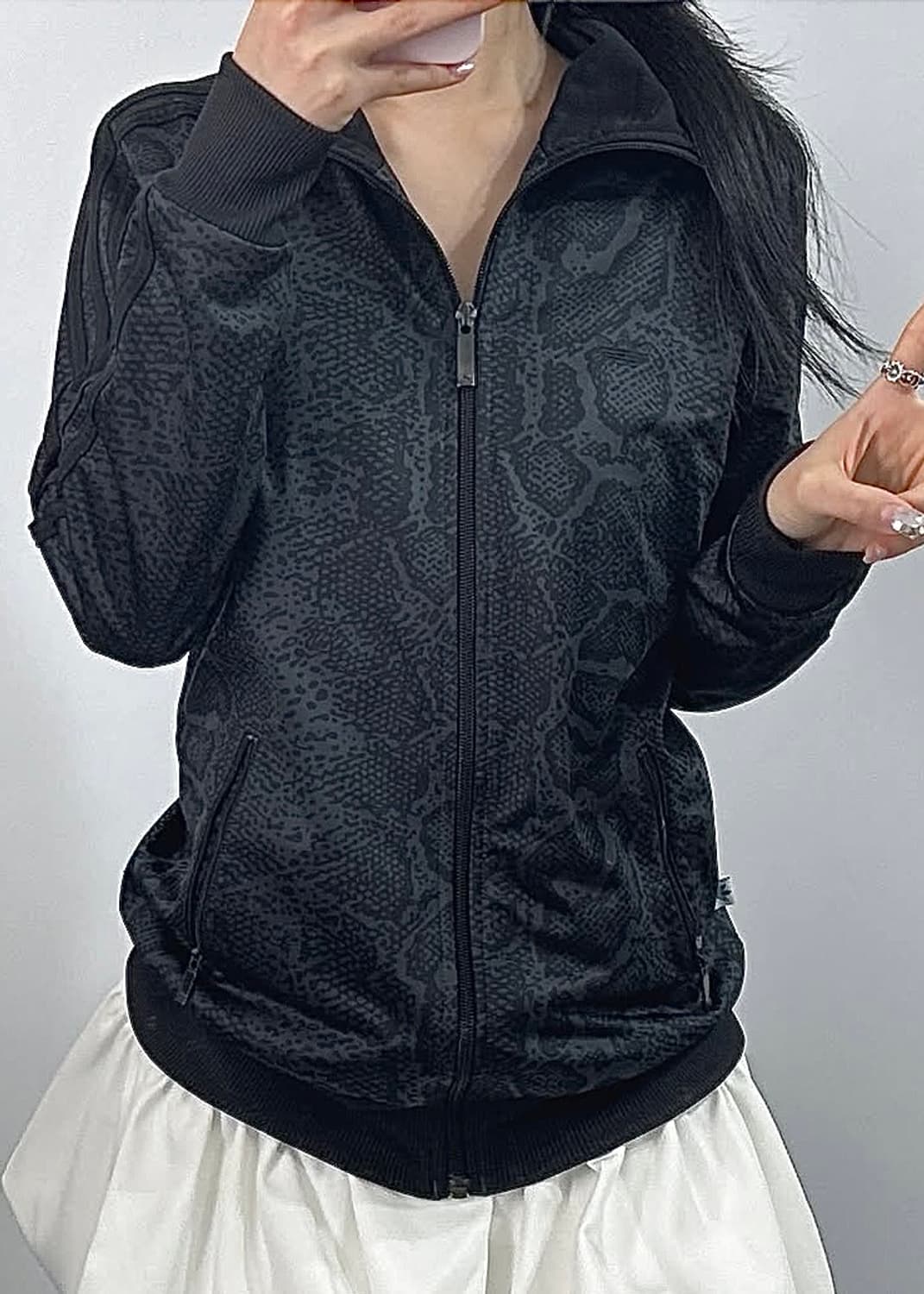 아디다스 뱀피 스네이크 파이톤 블랙 져지 저지 트랙탑 집업 고스 펑크 락 상품이미지2