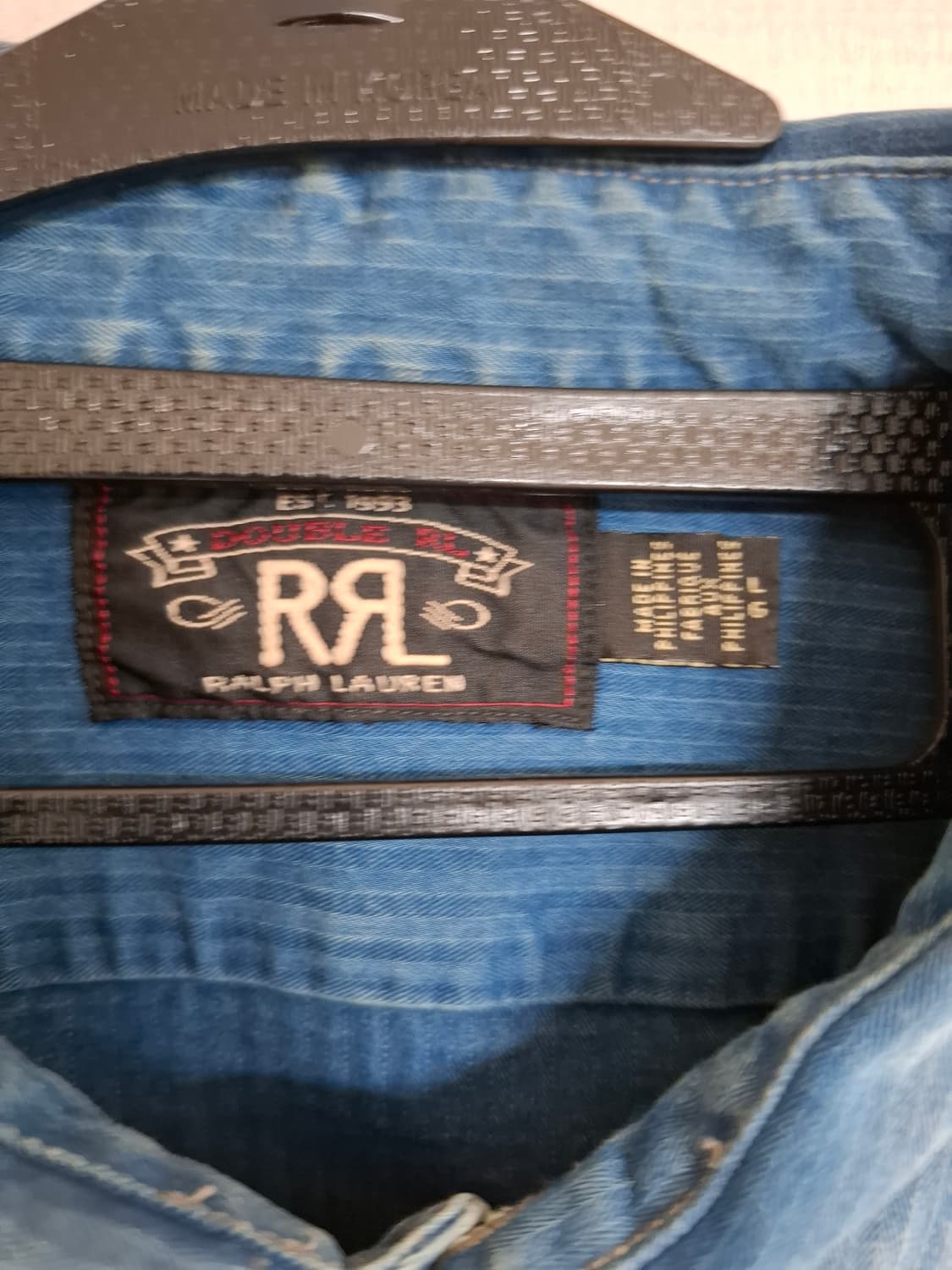 L 인디고 헤링본 트윌 워크셔츠RRL 상품이미지2