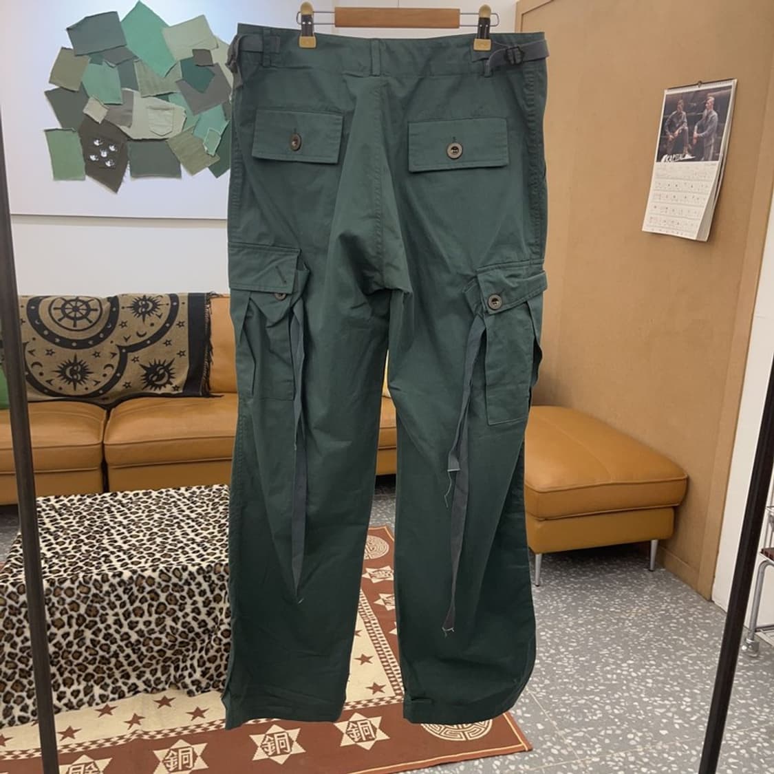 빈티지 스트릿 힙합 민트 그린 스트랩 카고팬츠 M C08824 상품이미지4