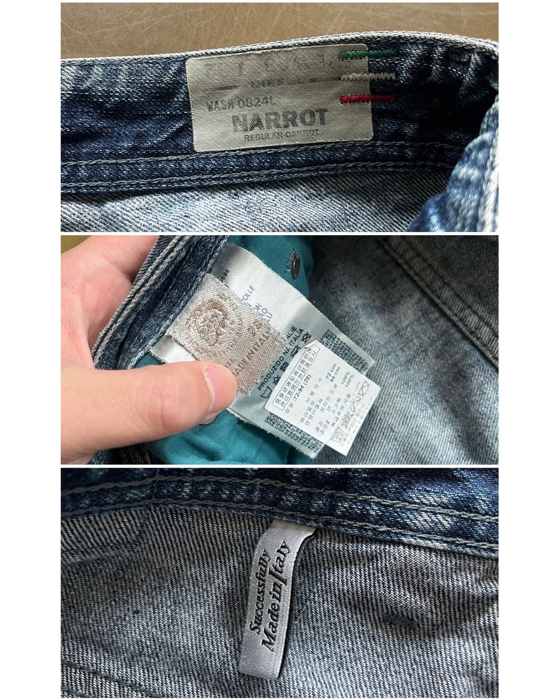 2000s DIESEL Italy NARROT Denim Pants 상품이미지7