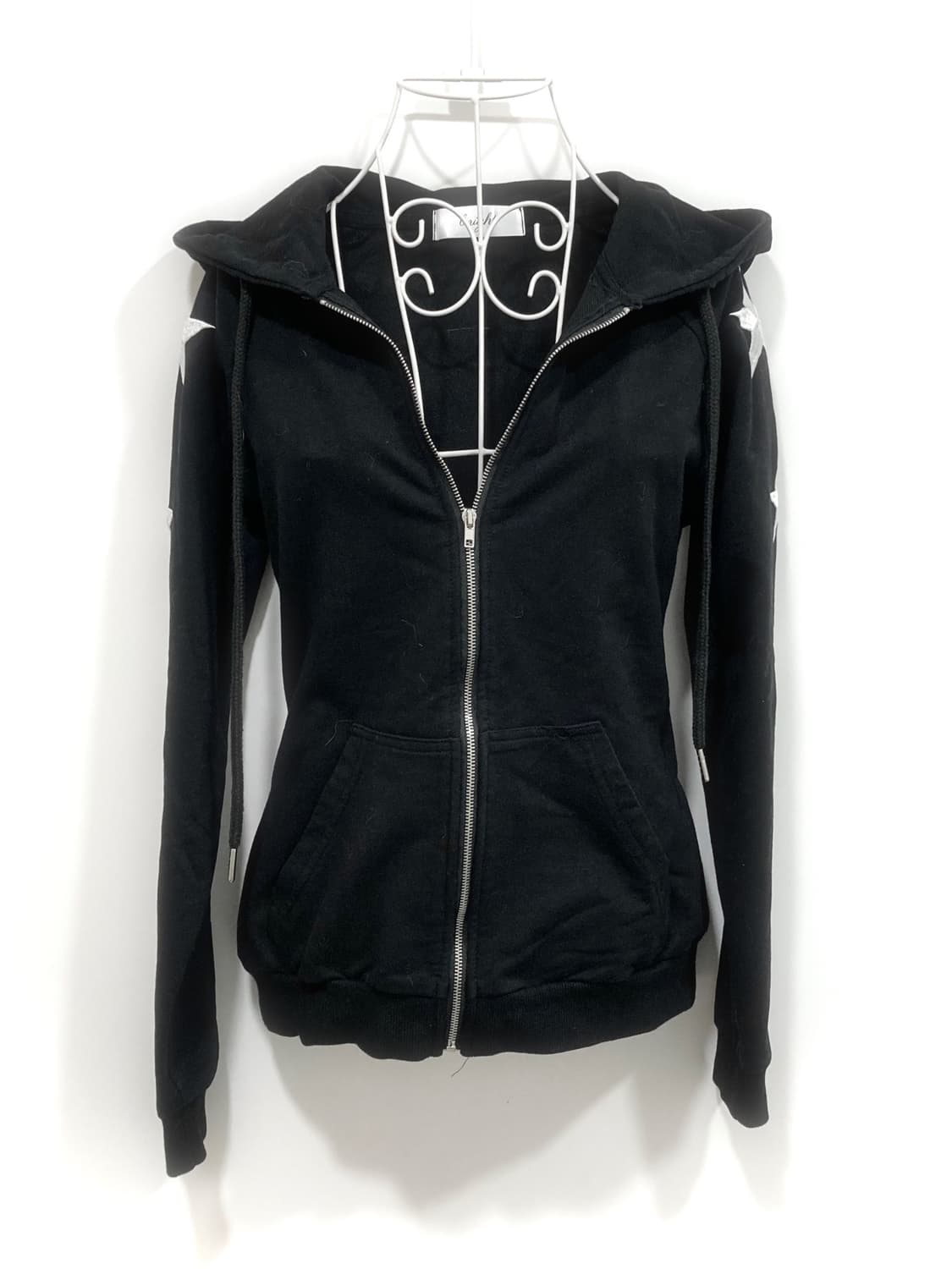 Star black hooded zip-up 상품이미지2