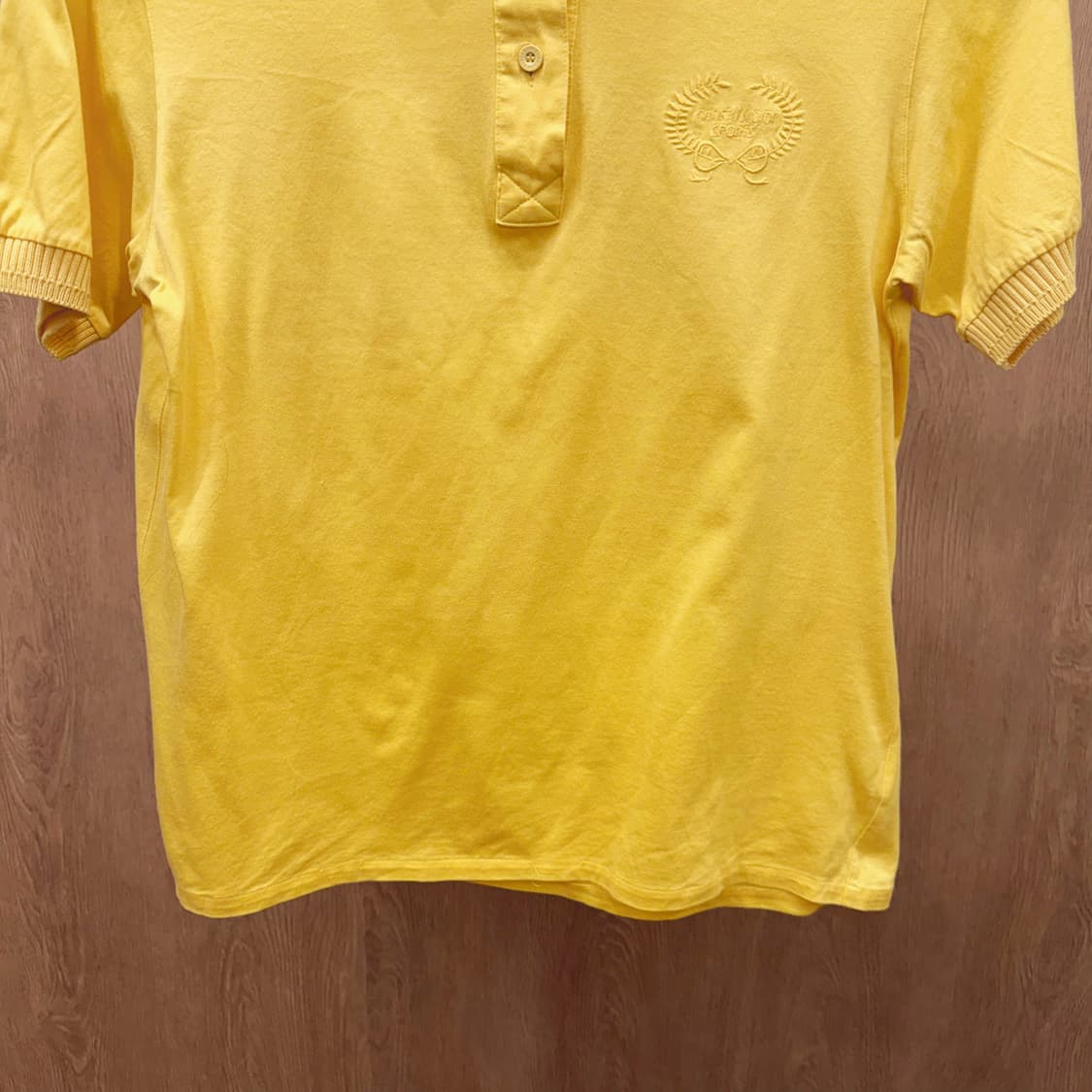크리스찬 디올 반팔 티셔츠 카라넥 로고 자수 골지 디테일 옐로우 상품이미지5