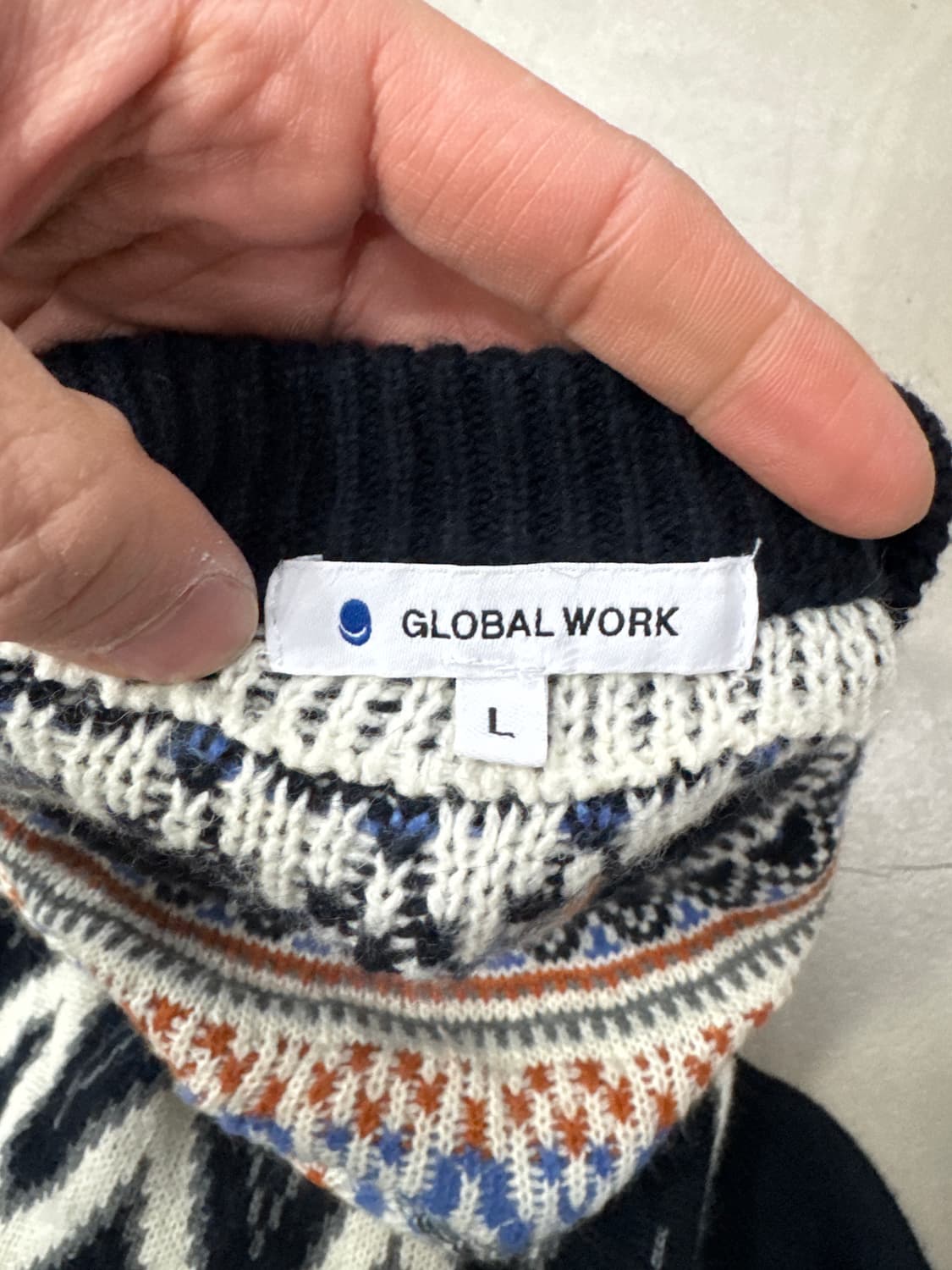 GLOBAL WORK 아가일 패턴 니트 L 상품이미지3