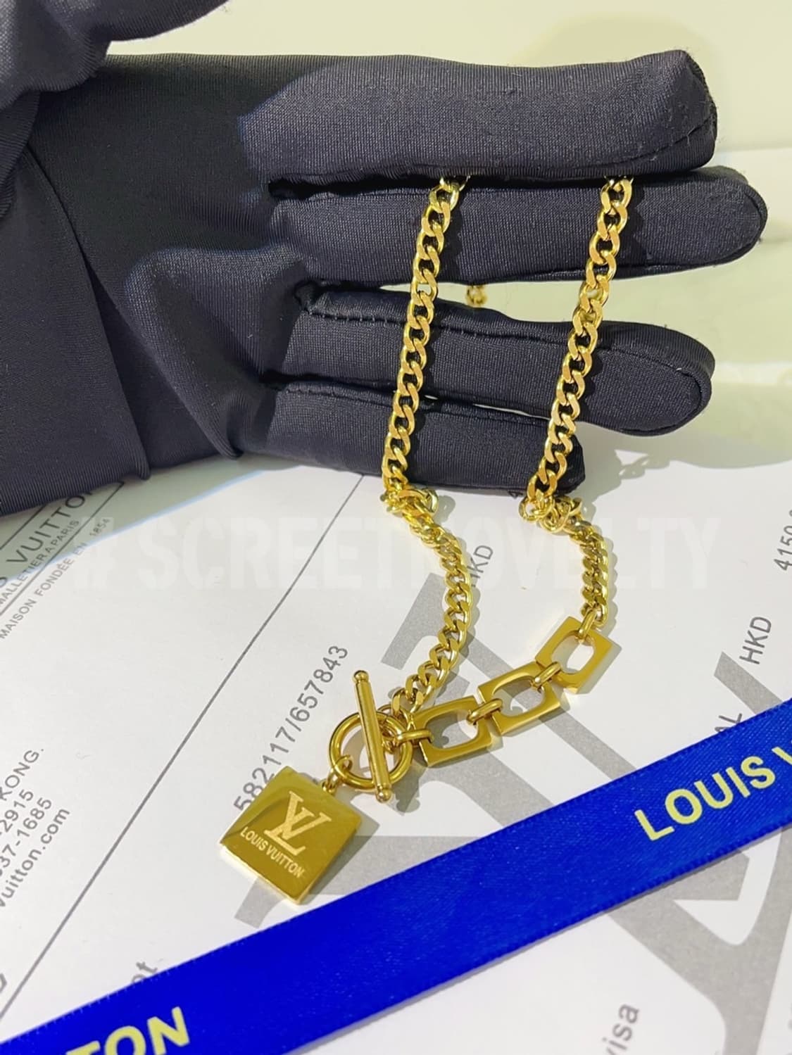 LV 골드 체인 목걸이 골드 풀박스 상품이미지10