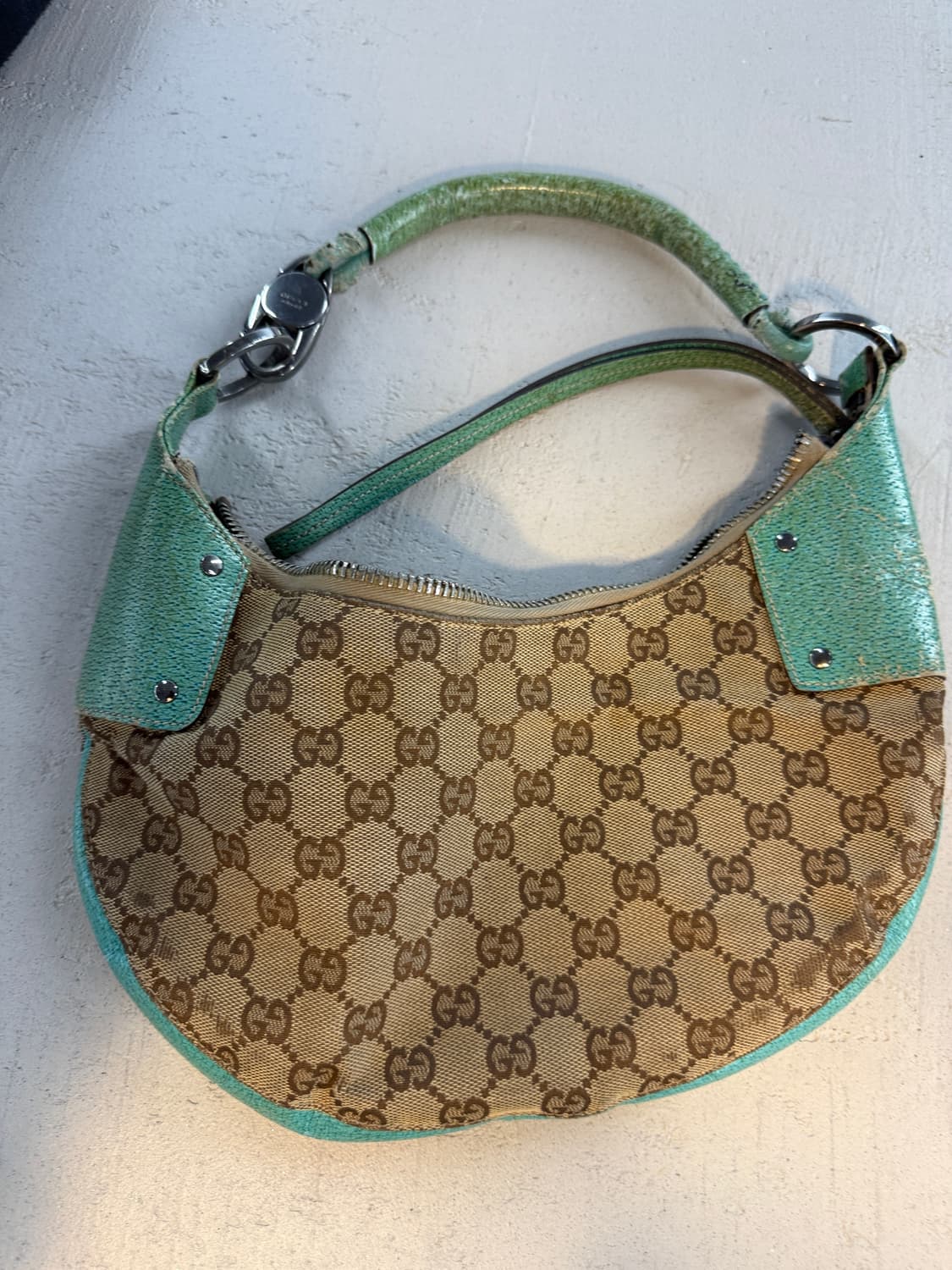 구찌 정품 GG 패브릭 호보백 민트 상품이미지2