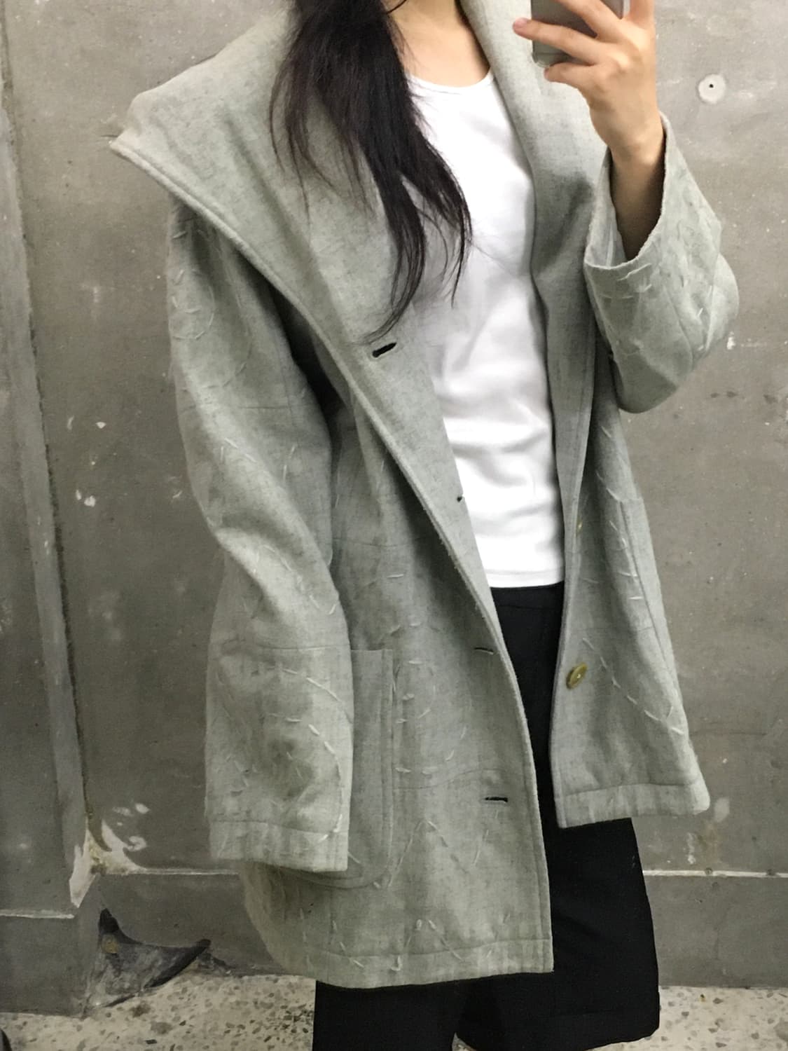 Hai Sporting Gear 하이스포팅기어 그레이 스티치 후드 코트 상품이미지2