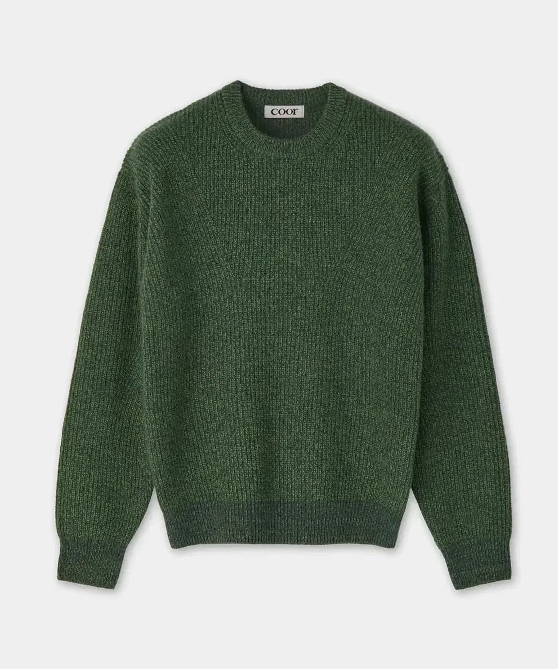 쿠어 캐시팝 트위드 크루넥 니트 펀그린 L 상품이미지1