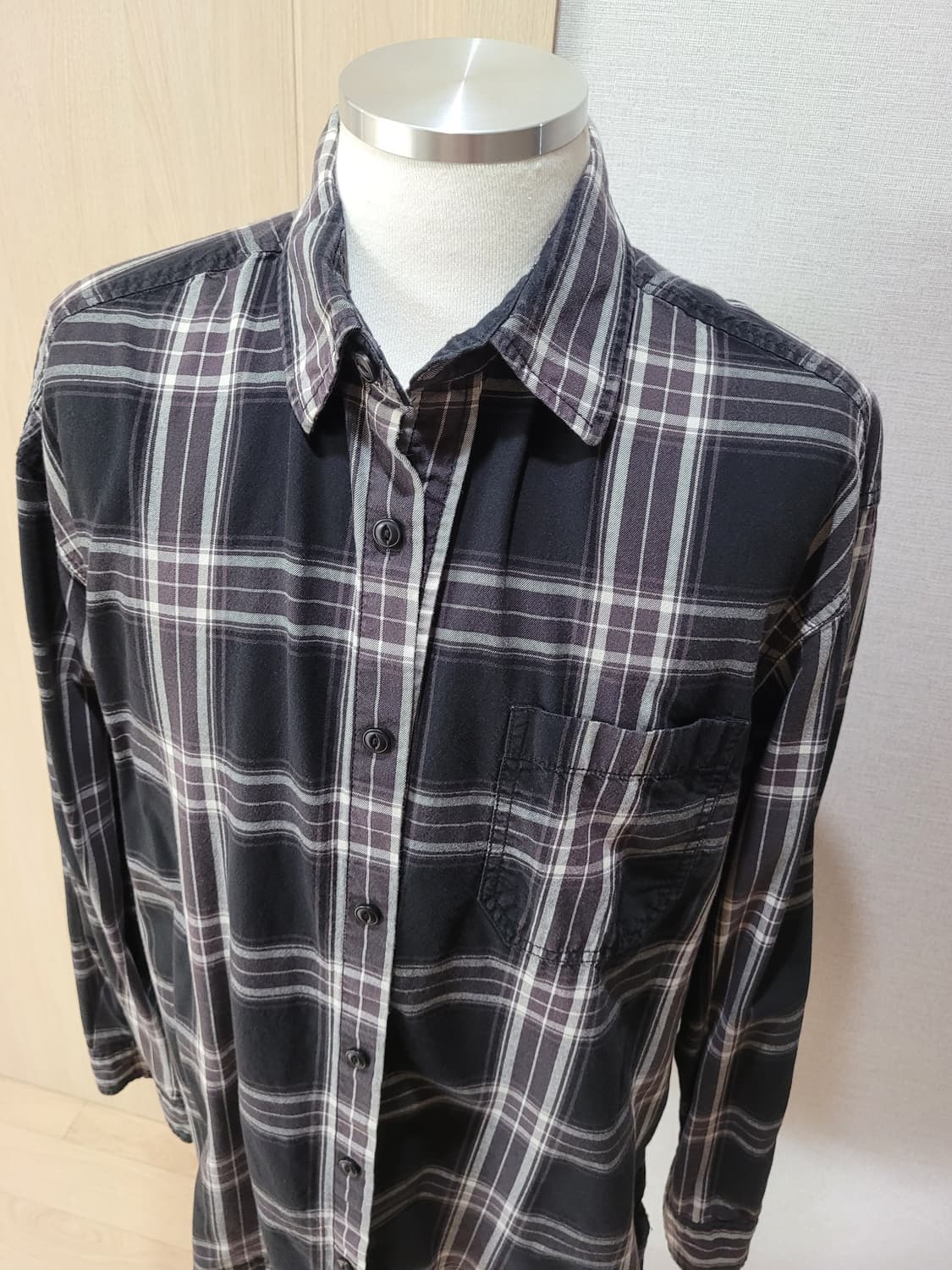 후아유 WHO.A.U 남자 체크 셔츠 XL 브라운 상품이미지2