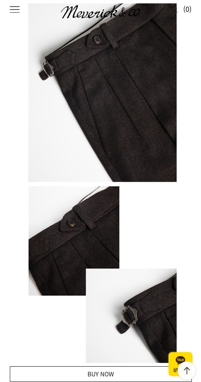 메버릭 헤링본 트위드 투턱 트라우저 브라운 L(34) 상품이미지2