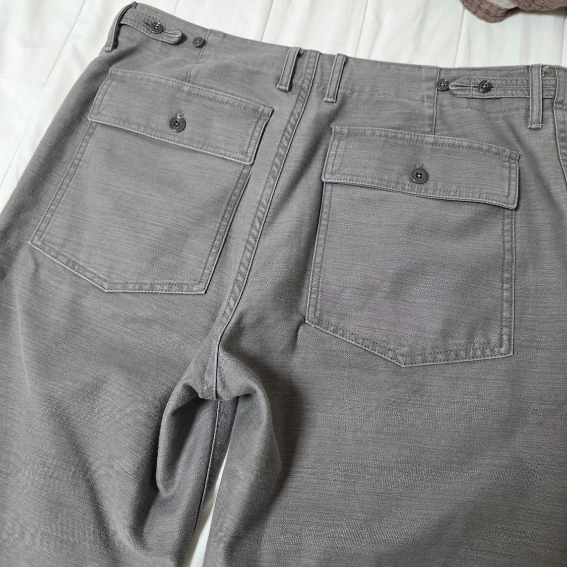 포터리 백사틴 슬림 스트레이트 퍼티그 팬츠 2 그레이 카키 / 바지 워크 상품이미지5