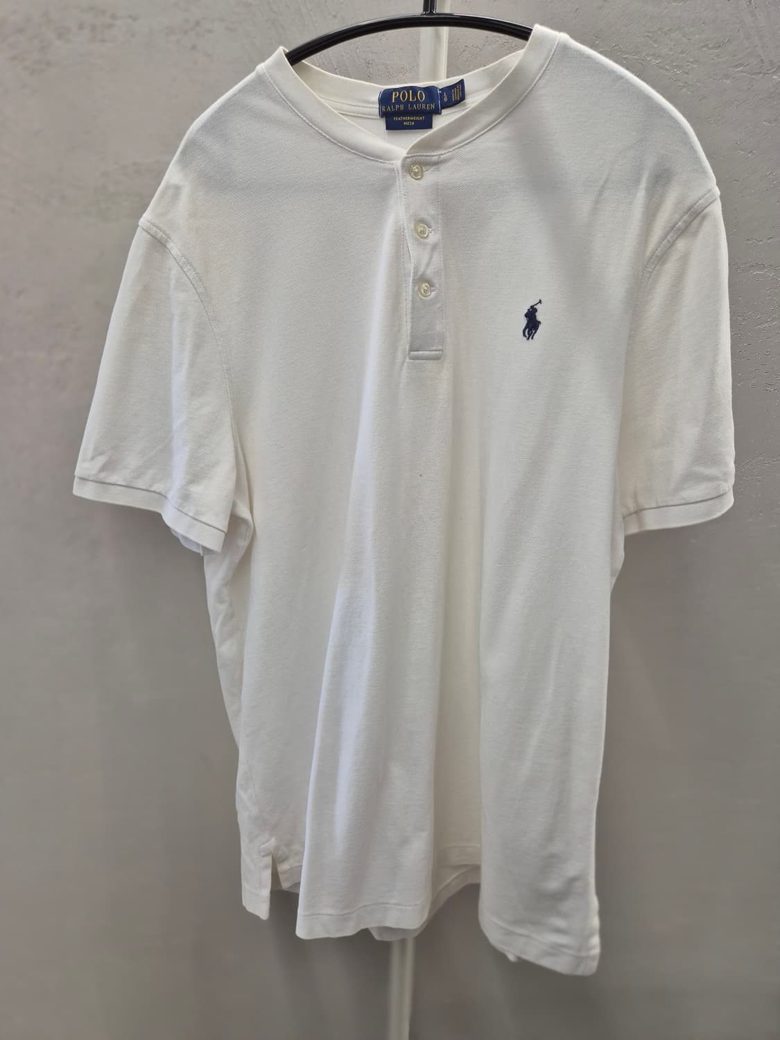 폴로 랄프로렌 화이트 메쉬 헨리넥 티셔츠 L 상품이미지2