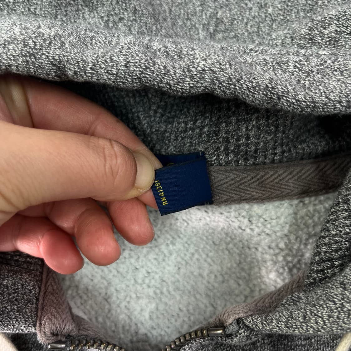 100 폴로랄프로렌 챠콜 와플 후드집업 상품이미지4