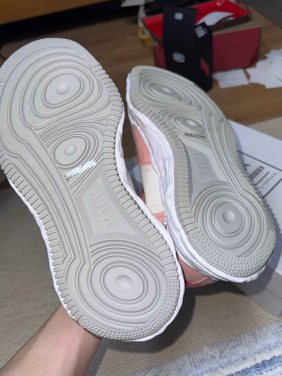 메종 미하라 야스히로 웨인 캔버스 핑크화이트 EU43 275mm 상품이미지4