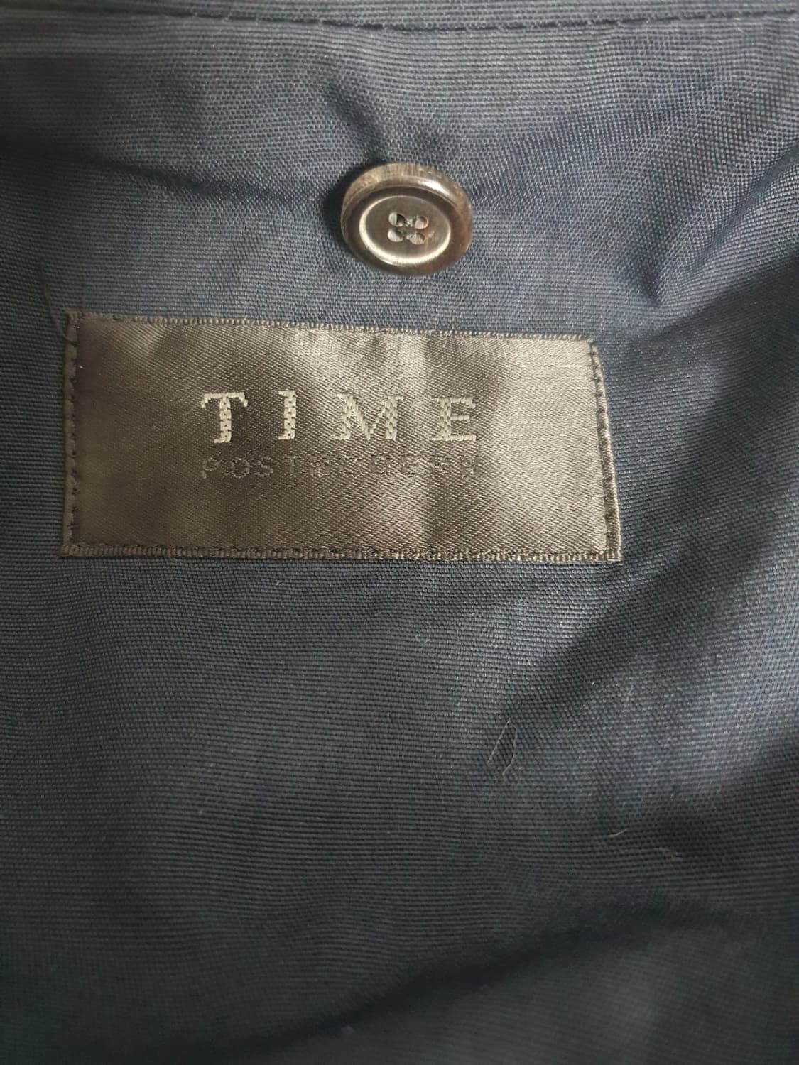 타임 TIME 딥네이비 가죽카라 탈부착 내피 싱글코트 상품이미지8