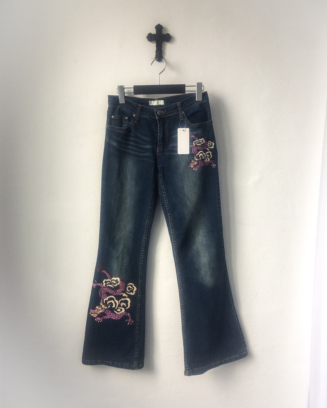 Dragon needle work point denim pants 상품이미지1
