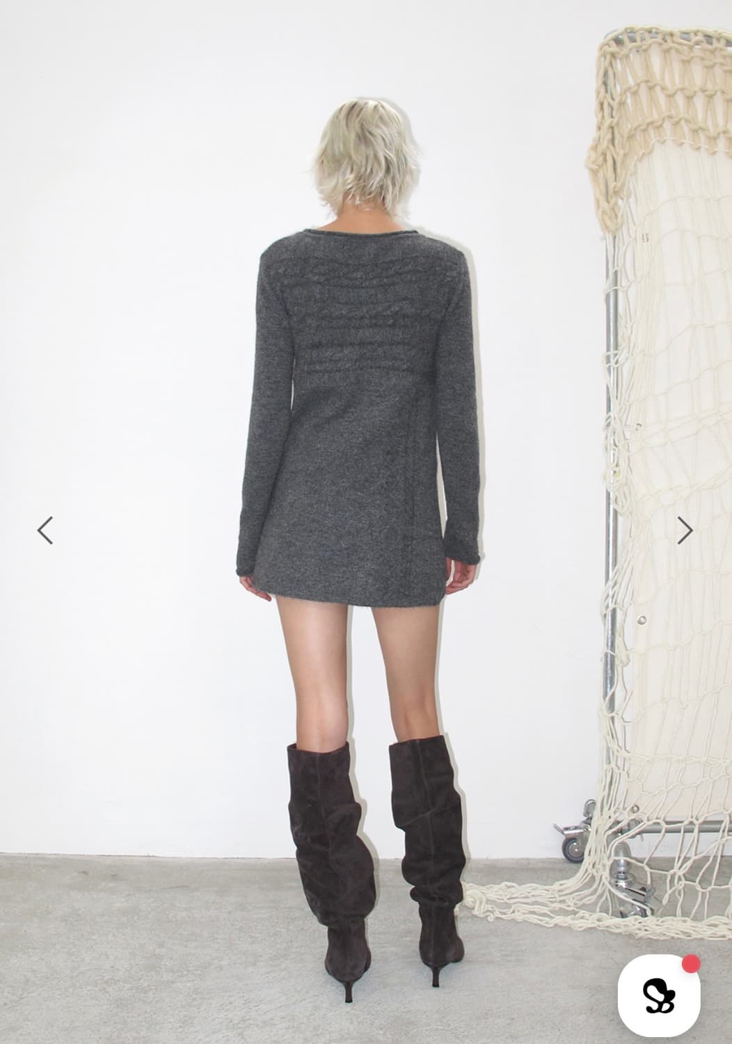 CABLE KNIT ONE-PIECE(차콜) 상품이미지4