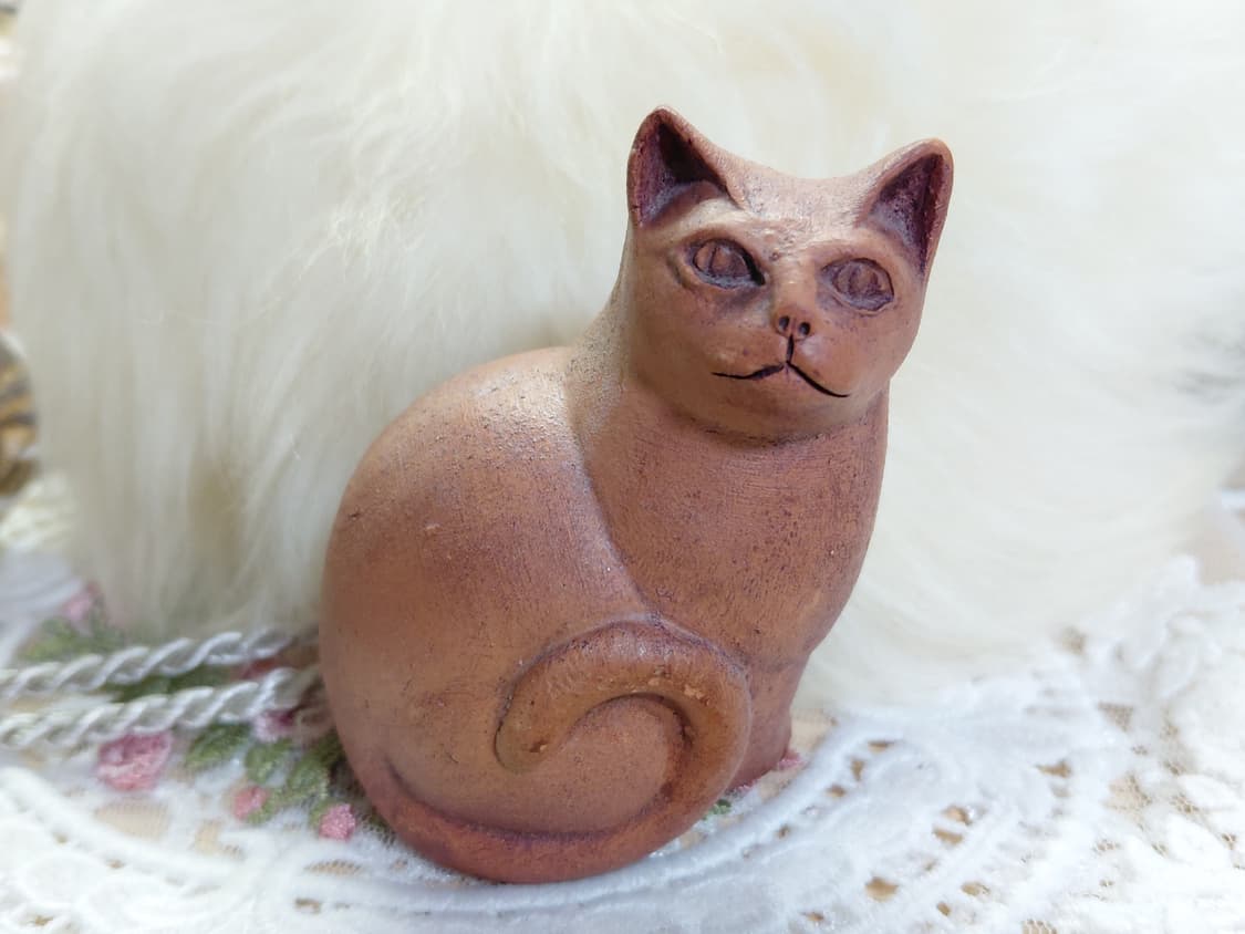 Vintage )빈티지 테라코타 고양이 인형 장식품 상품이미지5