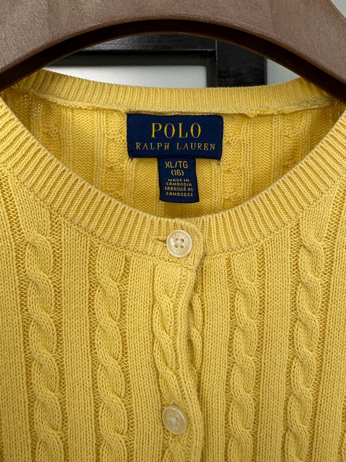 [L]POLO 옐로우 꽈배기 가디건  상품이미지4