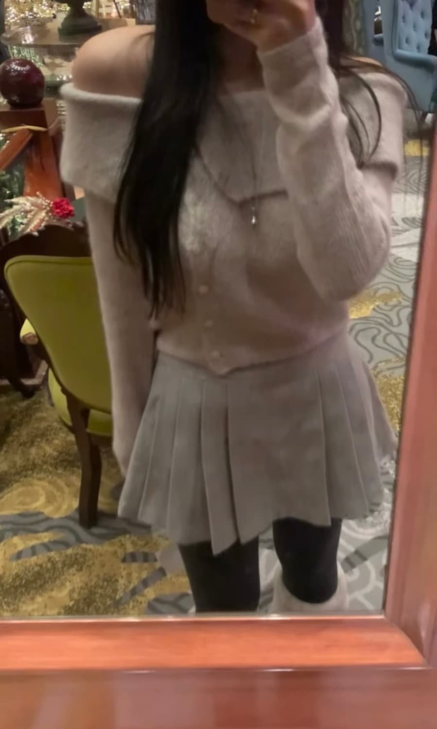 (새상품)누아누아 모헤어 엘라 오프니트 상품이미지3