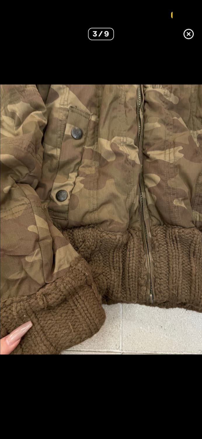 카모 퍼 숏 아우터 패딩 갸루 y2k 상품이미지3