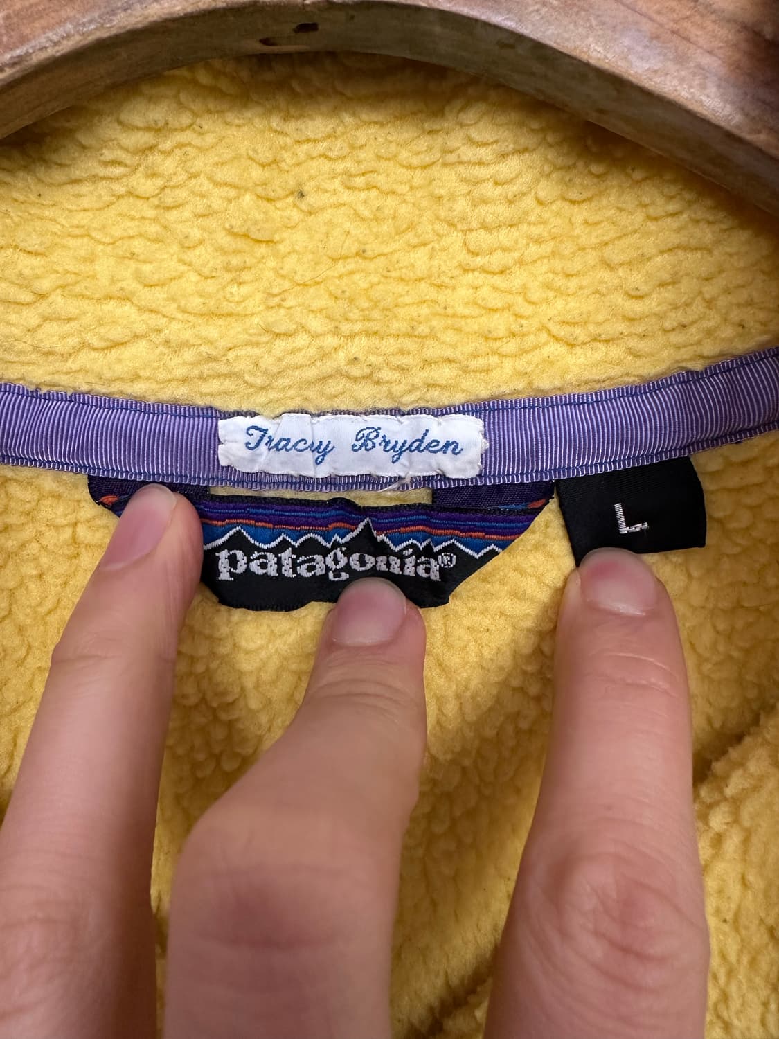 80‘s 파타고니아 신칠라 스냅티 ’옐로우/퍼플‘ 상품이미지4