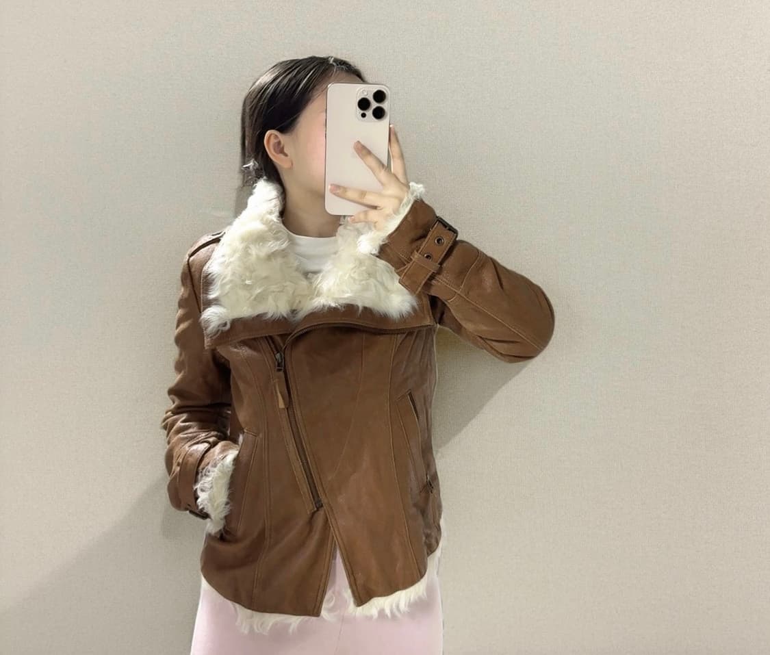 빈티지 토스카나  양털 칼라 양가죽자켓 상품이미지5