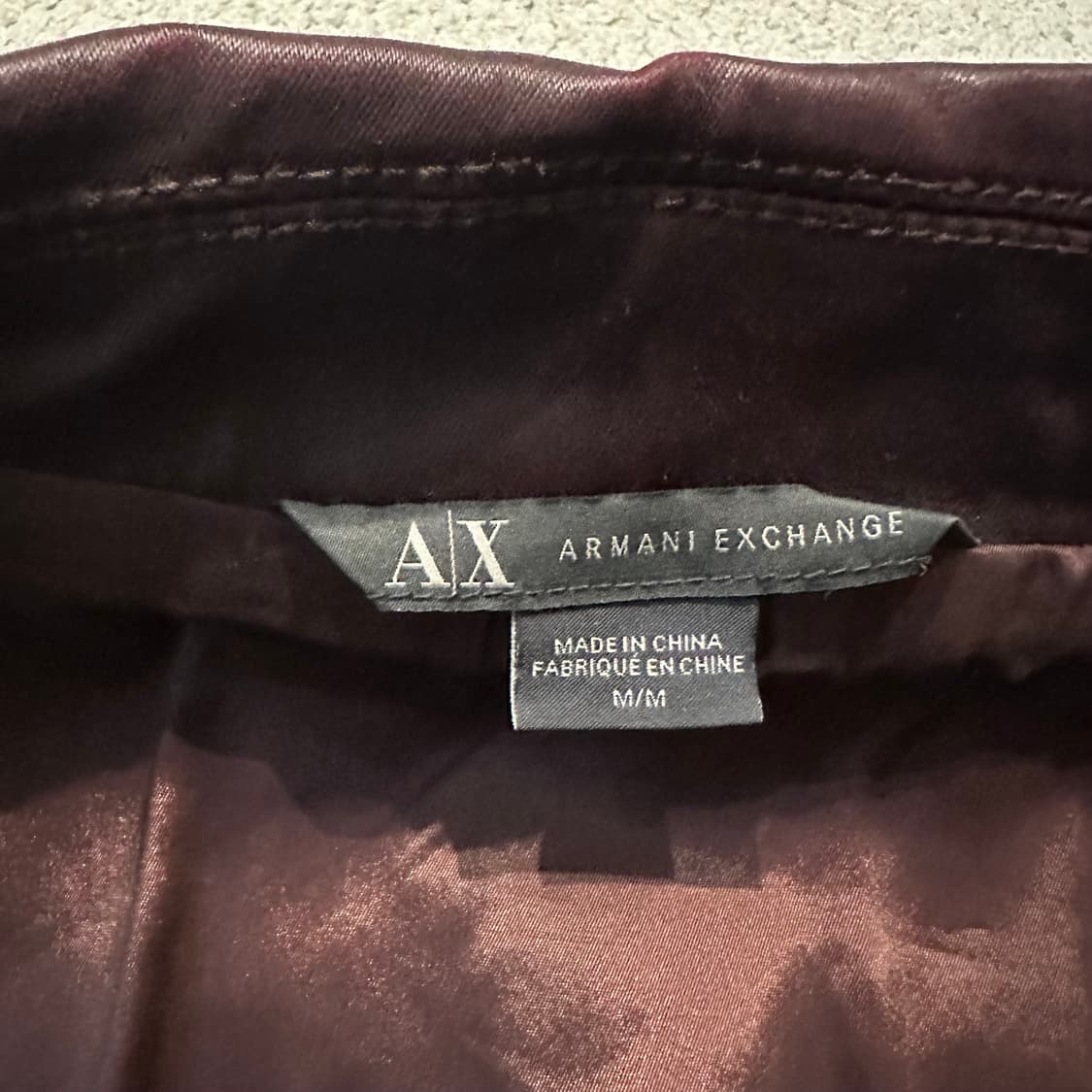 아르마니 Armani 코티드 버건디 라이더 자켓 상품이미지8