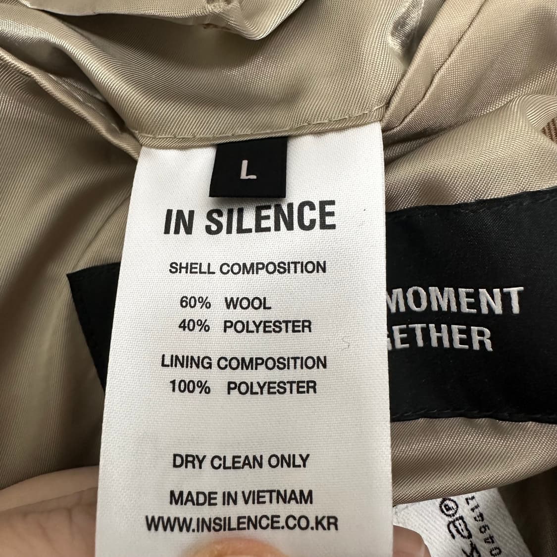 인사일런스 슬로시 울 트렌치 코트 베이지 L 상품이미지10