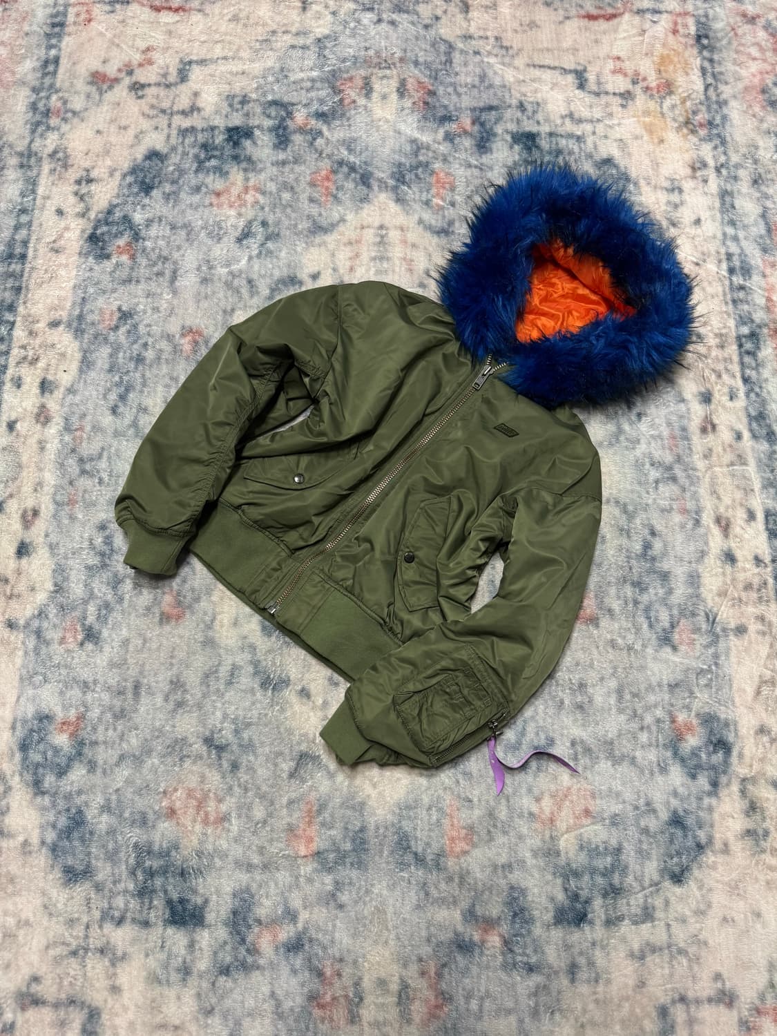 X-girl blue trimming fur ma-1 jacket 상품이미지1