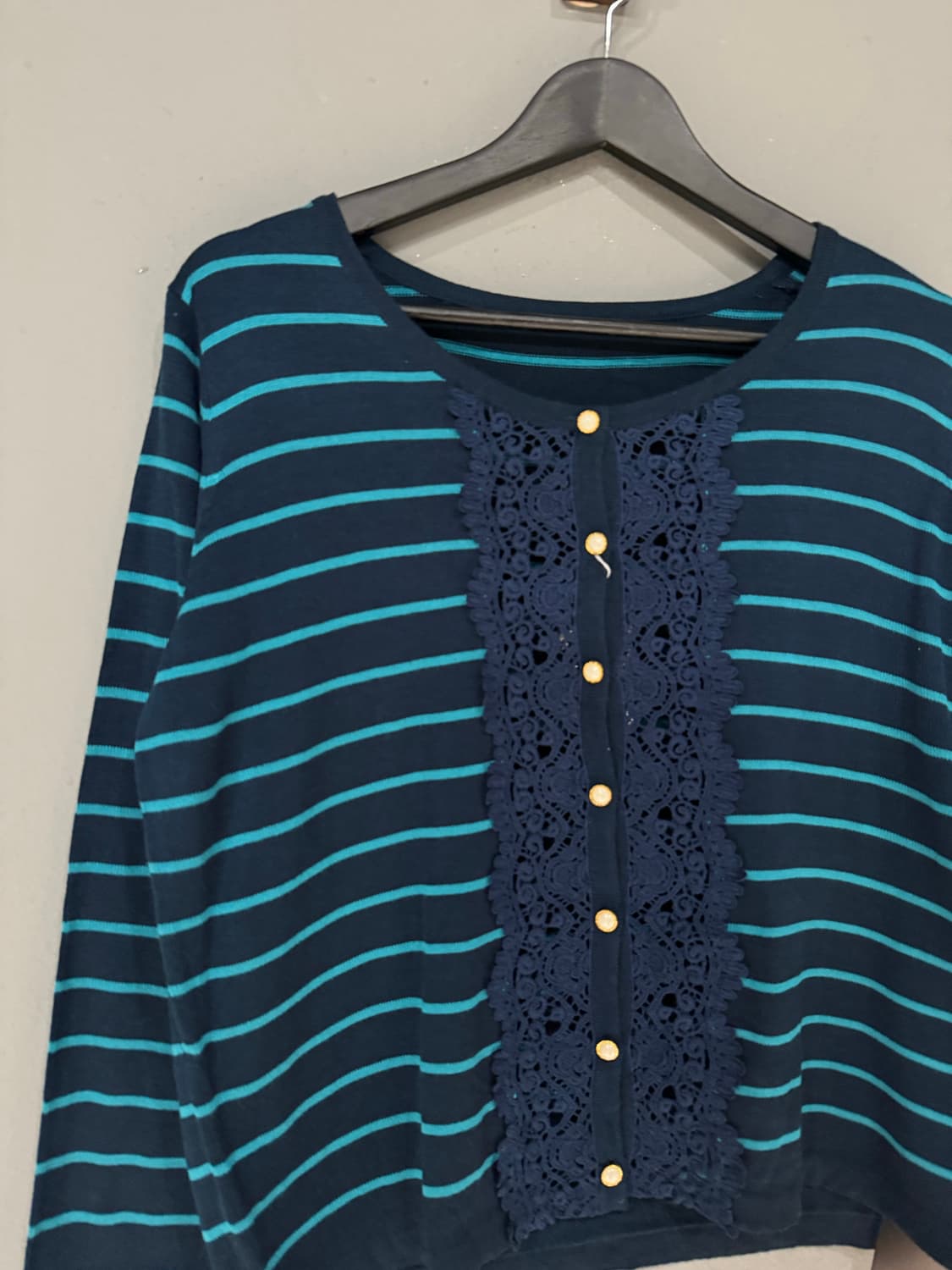 crochet layered stripe pattern cardigan 상품이미지6