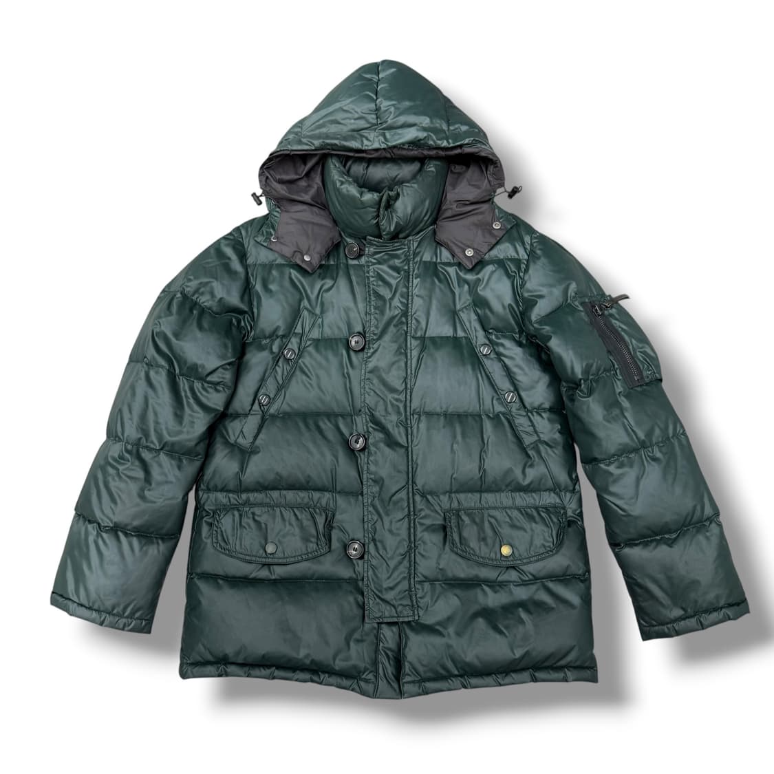 듀베티카 구스다운 모스그린 후드 패딩 점퍼 상품이미지4