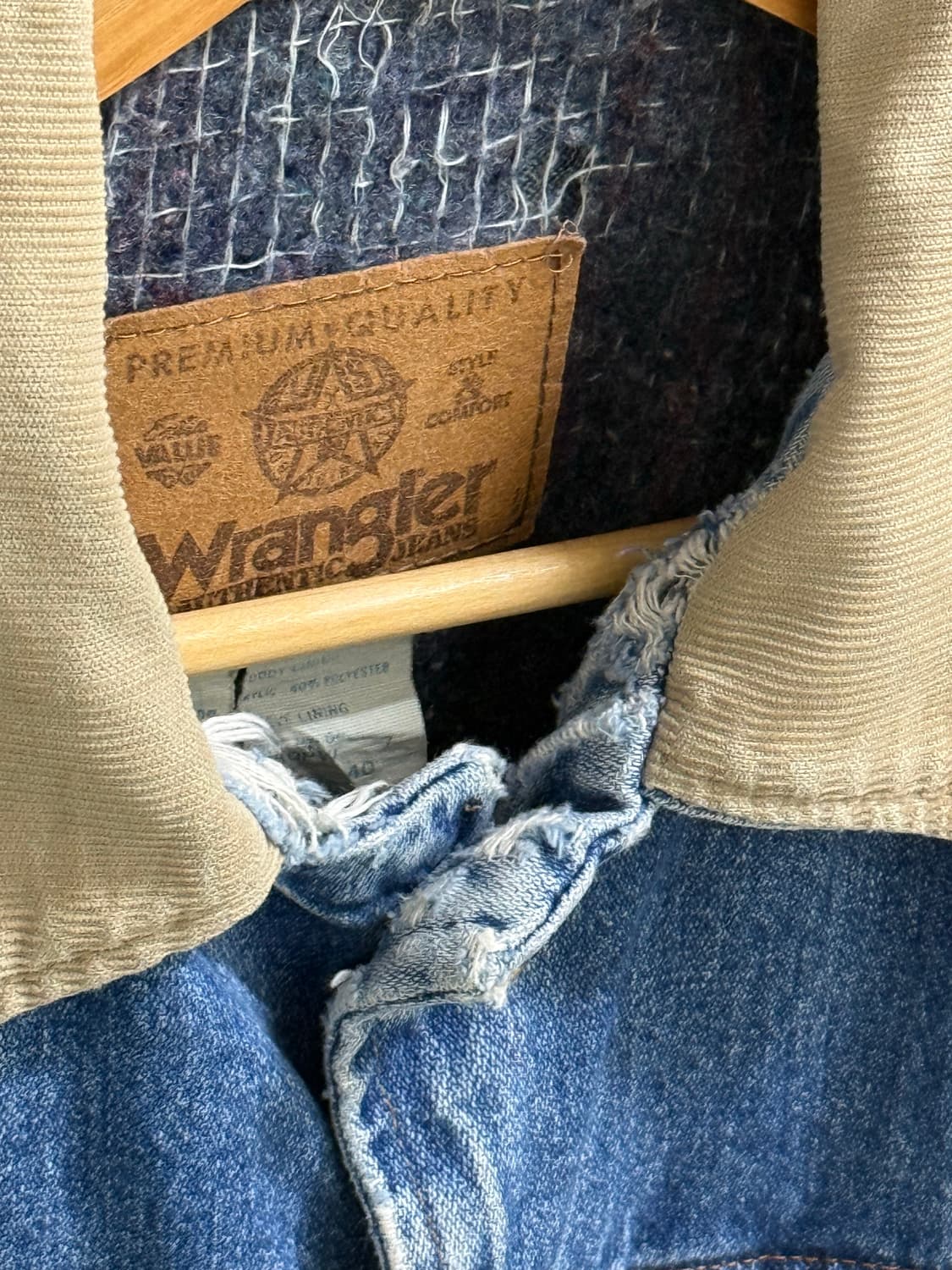 80s 빈티지 랭글러 블랭킷 라이너 데님자켓 상품이미지5