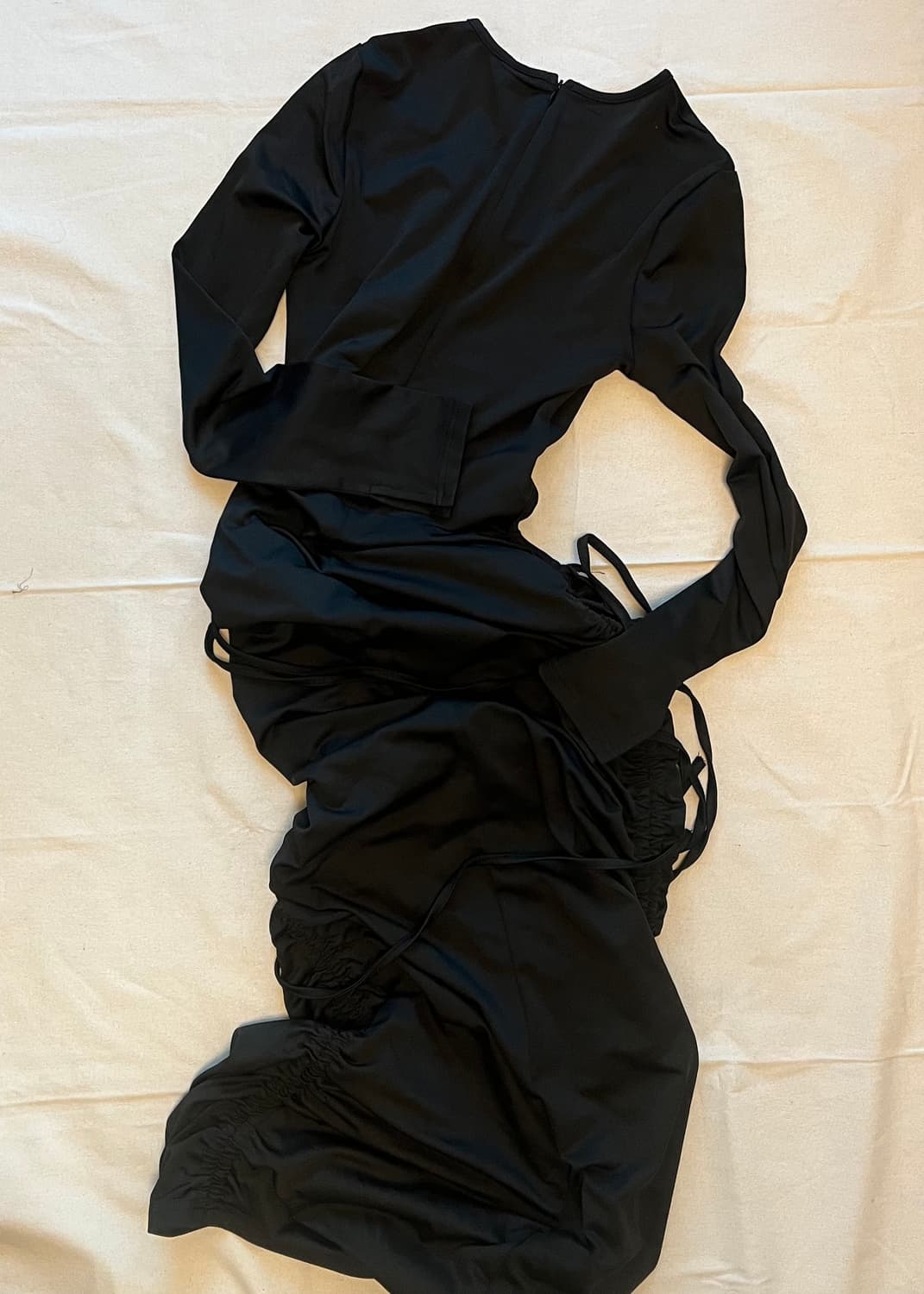 black maxi bodysuit shirring ops 상품이미지7