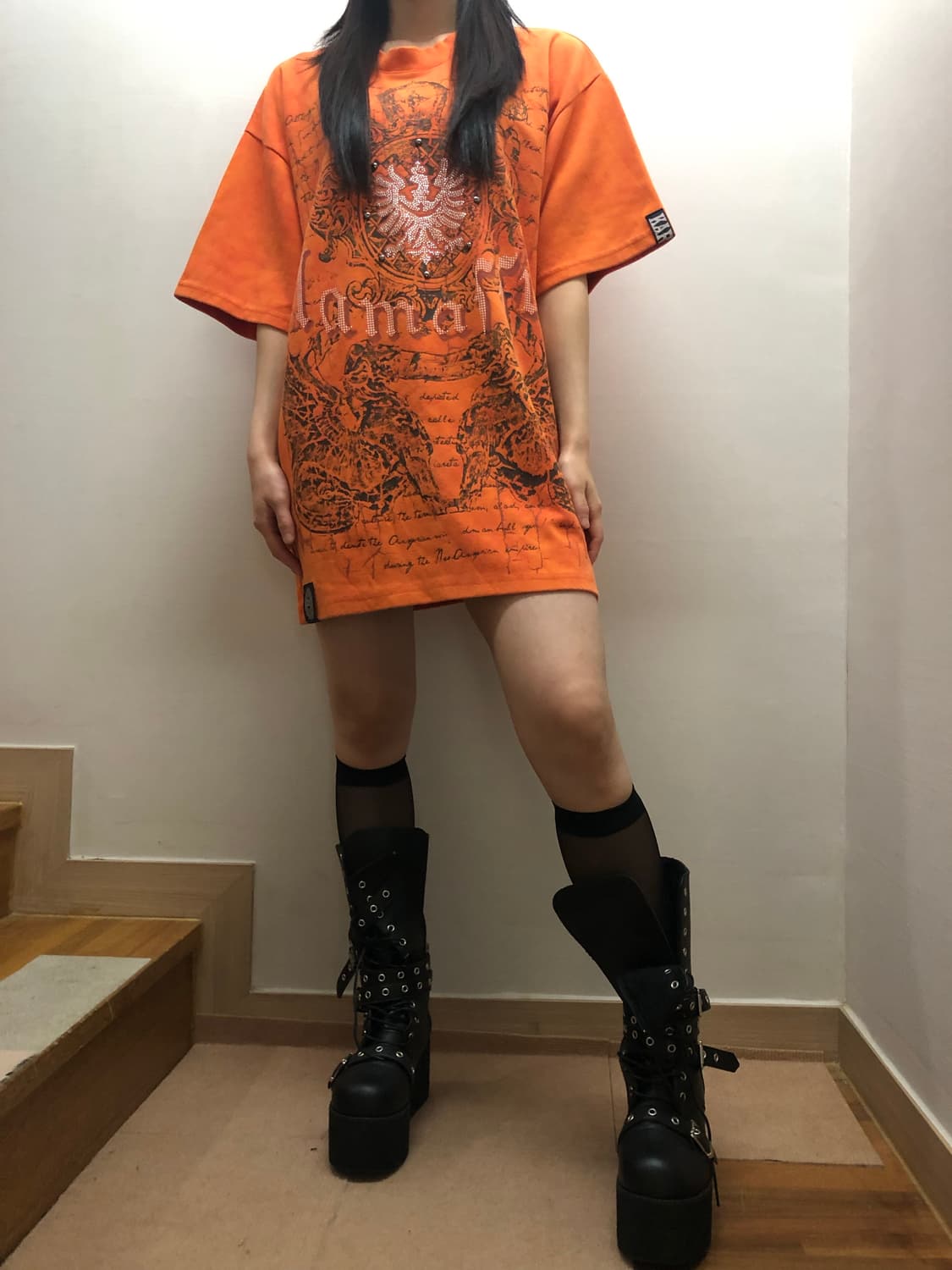 빈티지 카레타 오렌지 반팔 상품이미지5