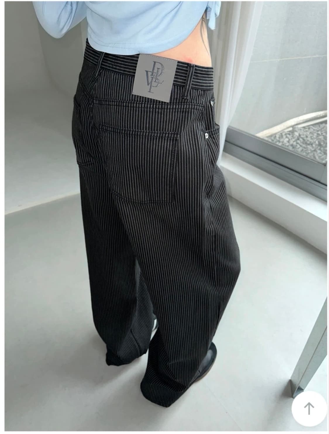 오이콧토 스트라이프 블랙 워싱 데님팬츠 상품이미지1