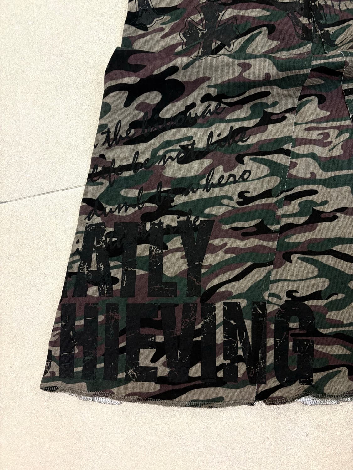 MKR 카모 큐빅 레터링 맥시 원피스 상품이미지4