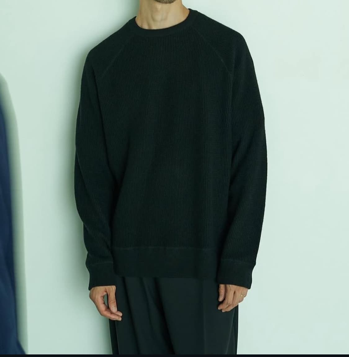 Bodhi graphpaper 캐시미어 와플 스웨터 네이비 상품이미지1