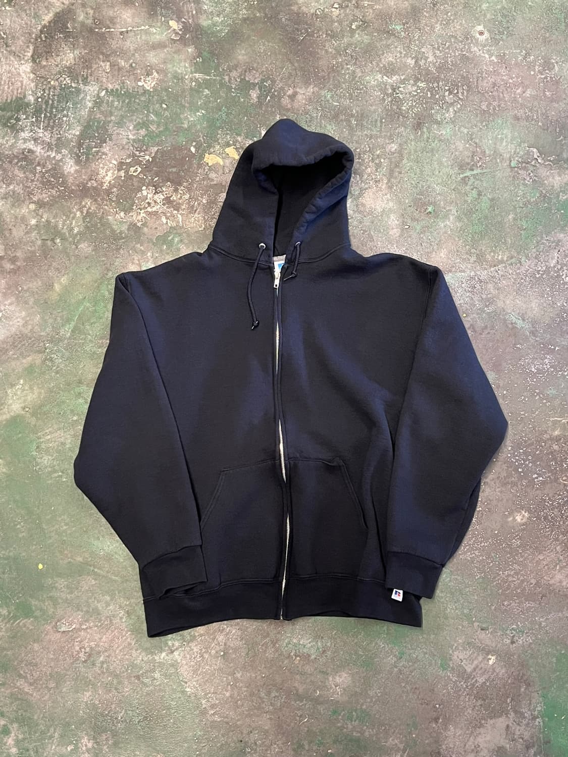 00's [2XL] Russell Athletic 블랭크 후드 집업 블랙 상품이미지1