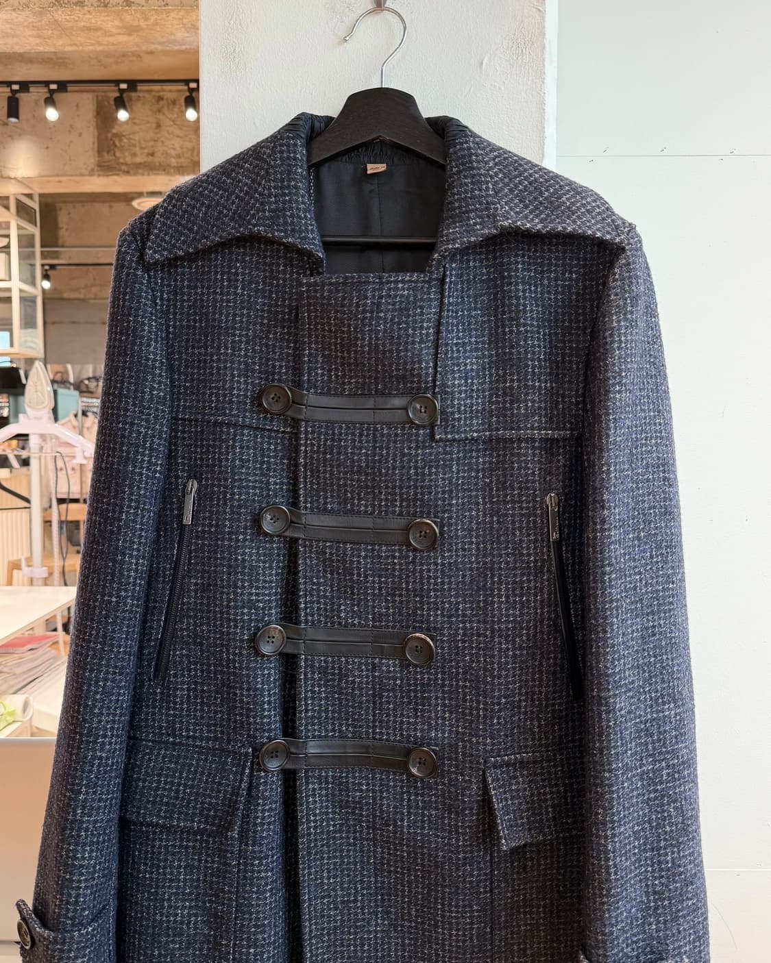 존 갈리아노 네이비 트위드 울 더플 코트  상품이미지3
