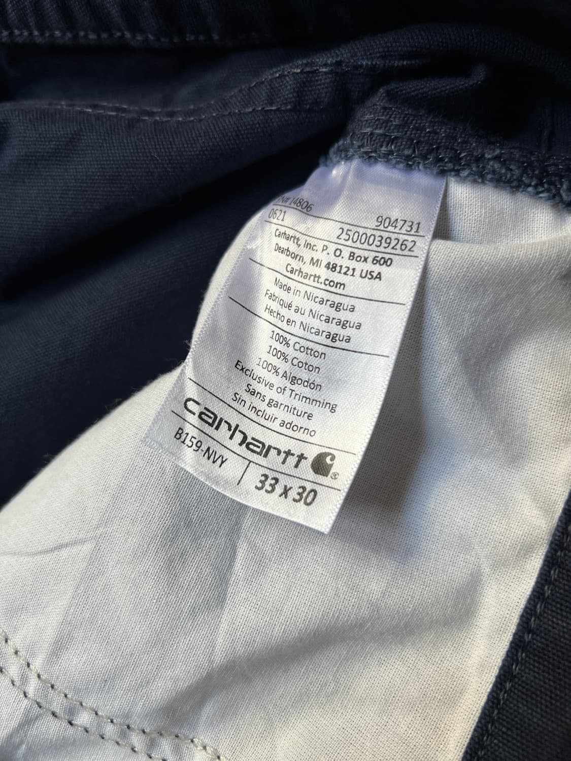 [33]칼하트 USA 미드나잇 네이비 싱글니 워크팬츠 상품이미지8