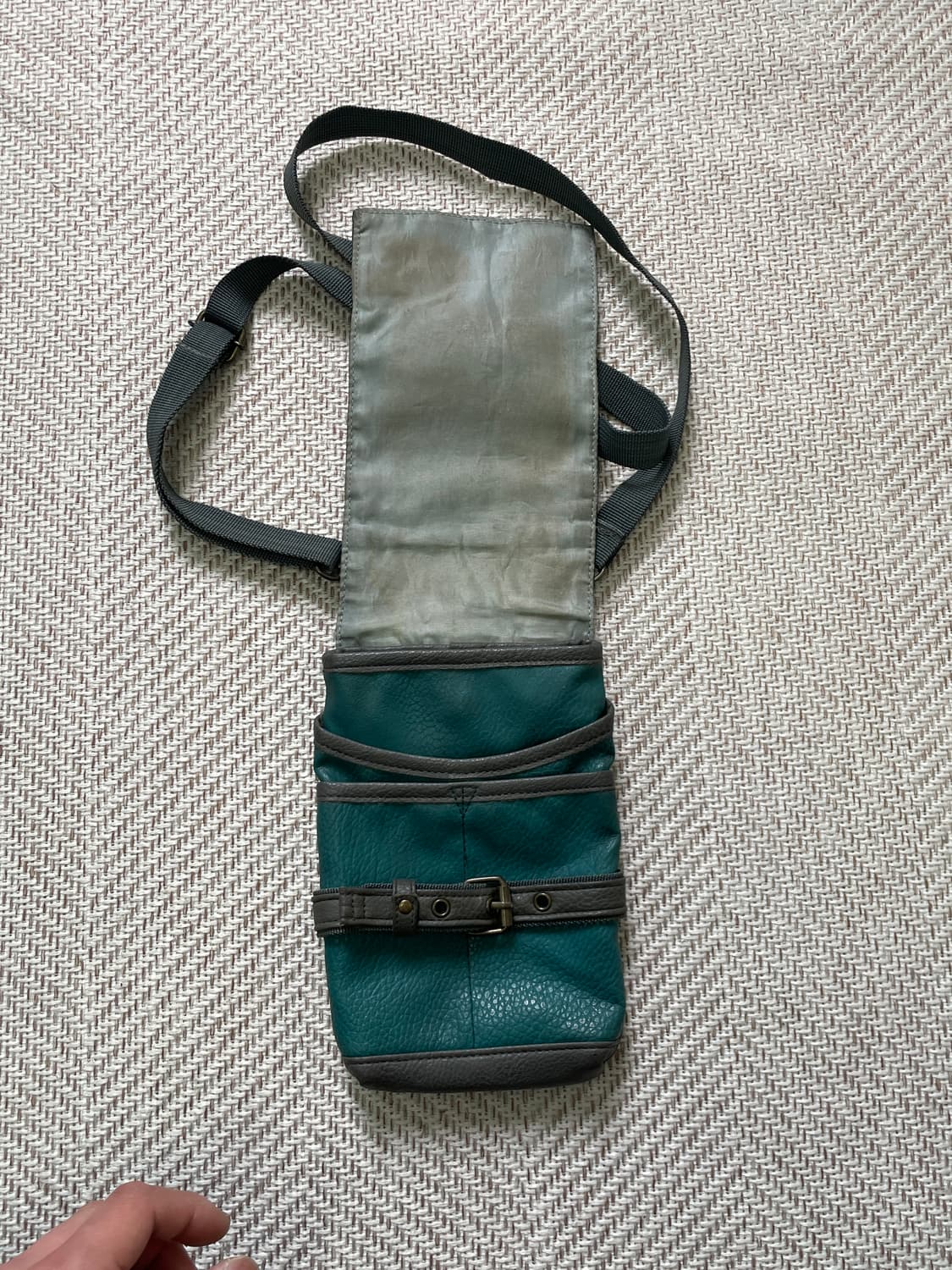 빈티지 카라비너 레더 미니 유틸리티 백 y2k  goa J04085 상품이미지6