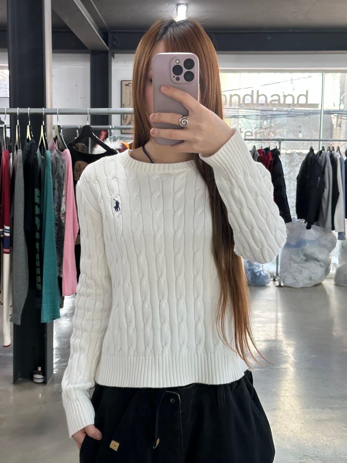 폴로랄프로렌 케이블 니트 화이트 상품이미지1