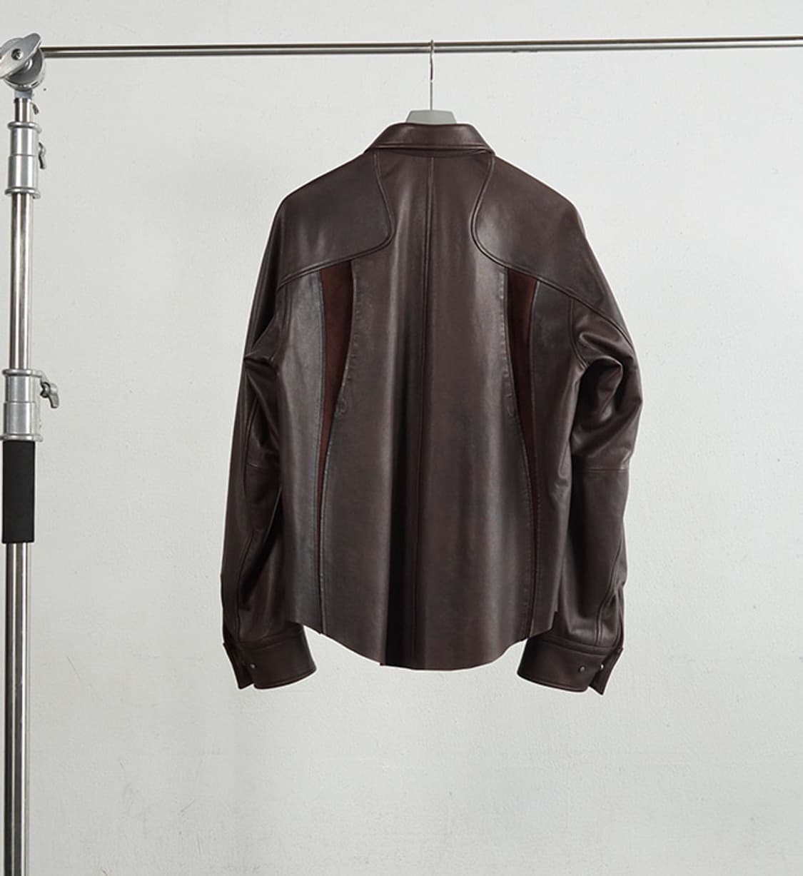 nvrfrgt 레더 롱슬리브 셔츠 자켓(브라운) 상품이미지4