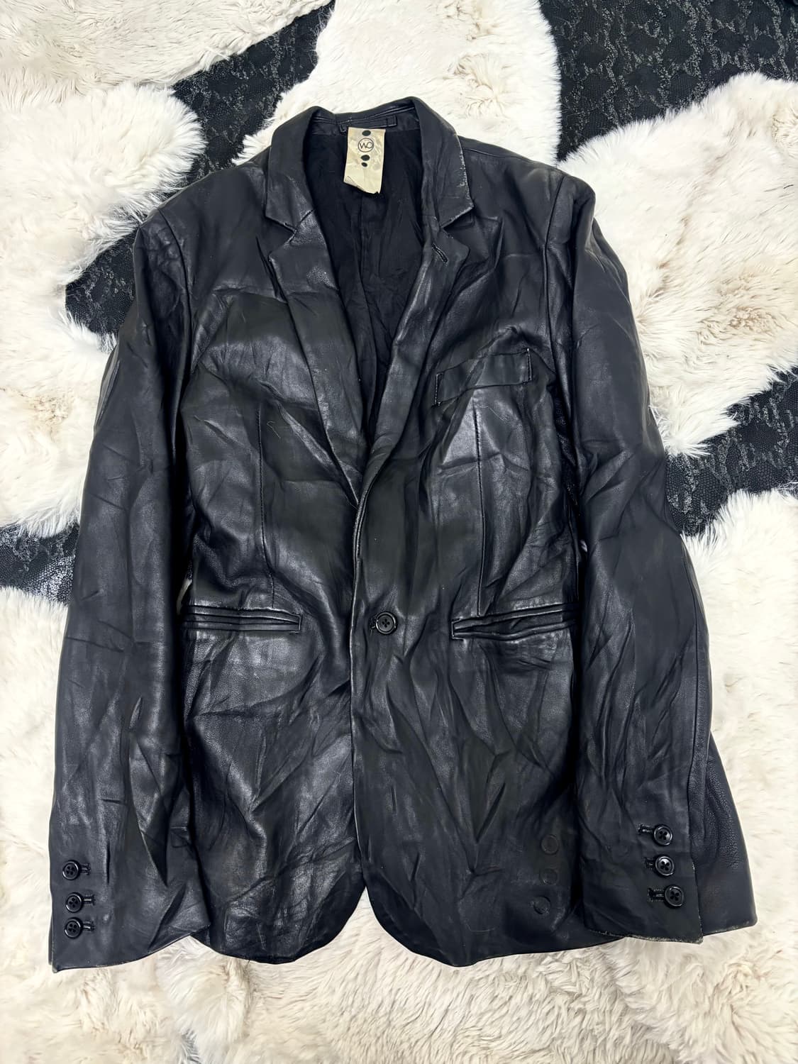 [WOOD DOWN]Chic Black Leather blazer 상품이미지5