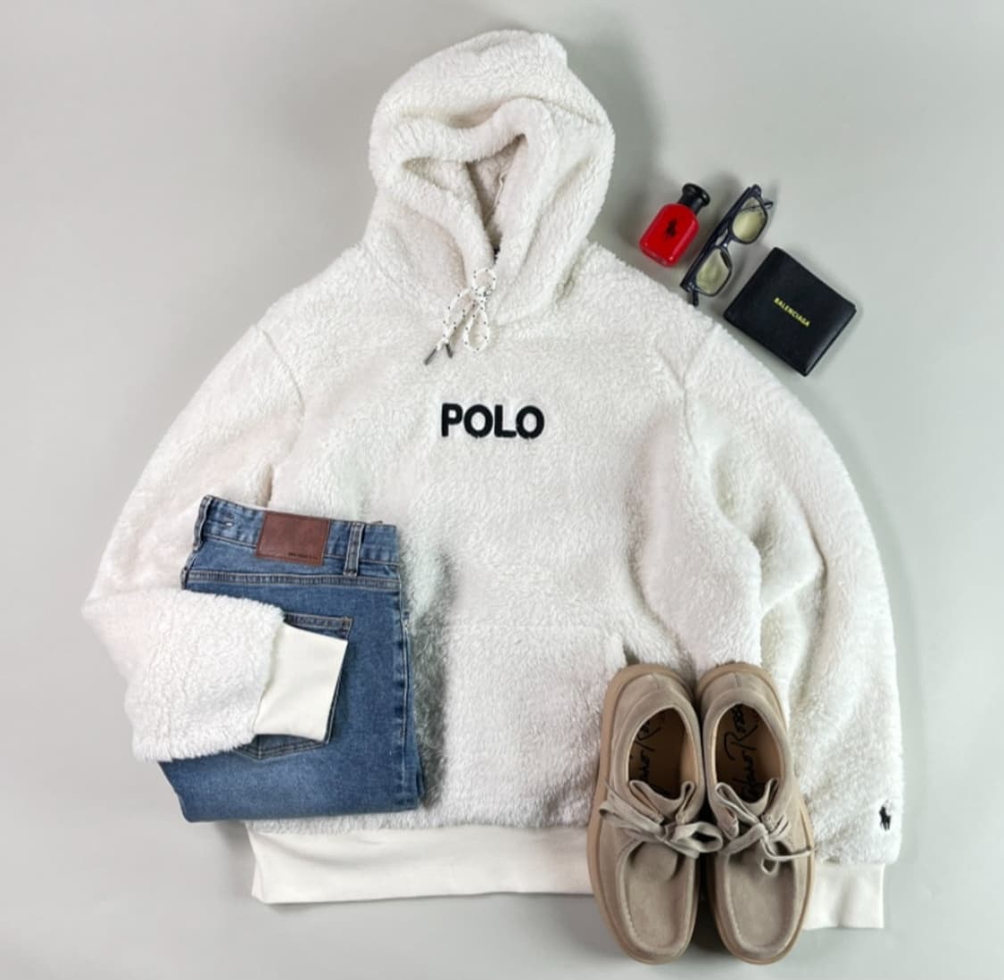 폴로 랄프로렌 파일 플리스 후디 아이보리 상품이미지4