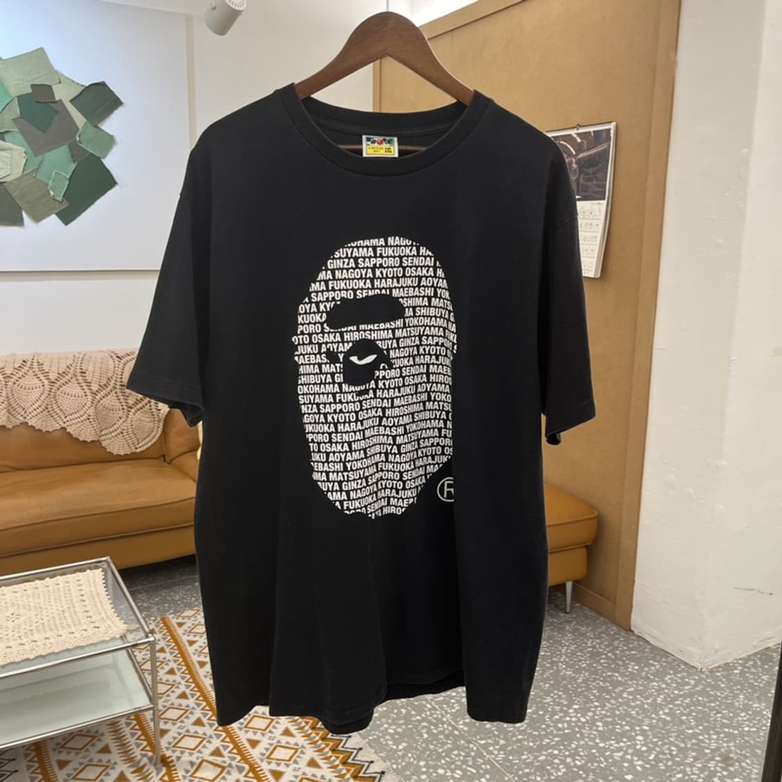 베이프 AAPE 스트릿 펑크 헤드 프린팅 반팔티 2XL C10651 상품이미지3