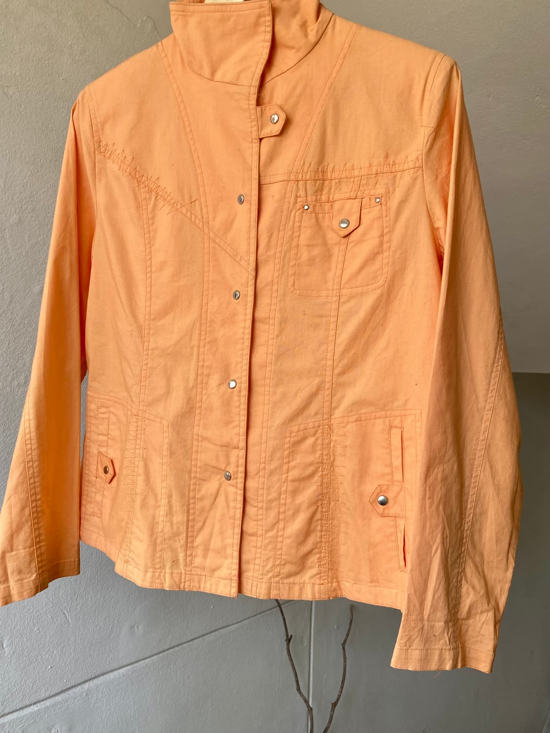 y2k 살구 코튼 버튼 스티치 자켓 상품이미지3