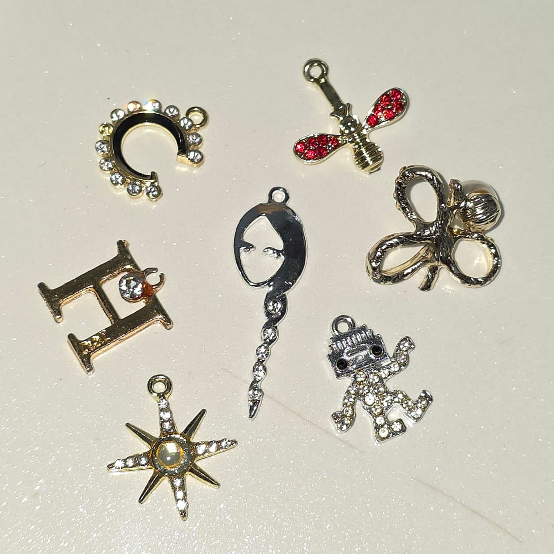 1000원 빈티지 앤틱 목걸이참 7개 세트 일괄 상품이미지2