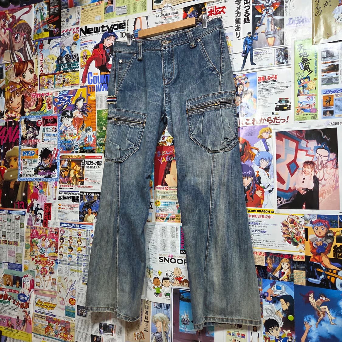 빈티지 Y2K 사이드 포켓 카펜터 와이드 데님 팬츠 상품이미지7